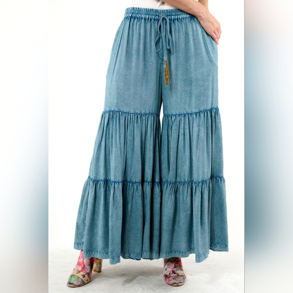 NWT Aratta Blue Wide Leg Pants - Picture 1 of 1